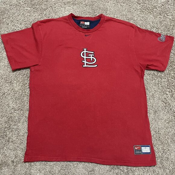St. Louis Cardinals Shirt Red Large Nike x Genuine Merchandise Heavyweight MLB - Picture 1 of 12